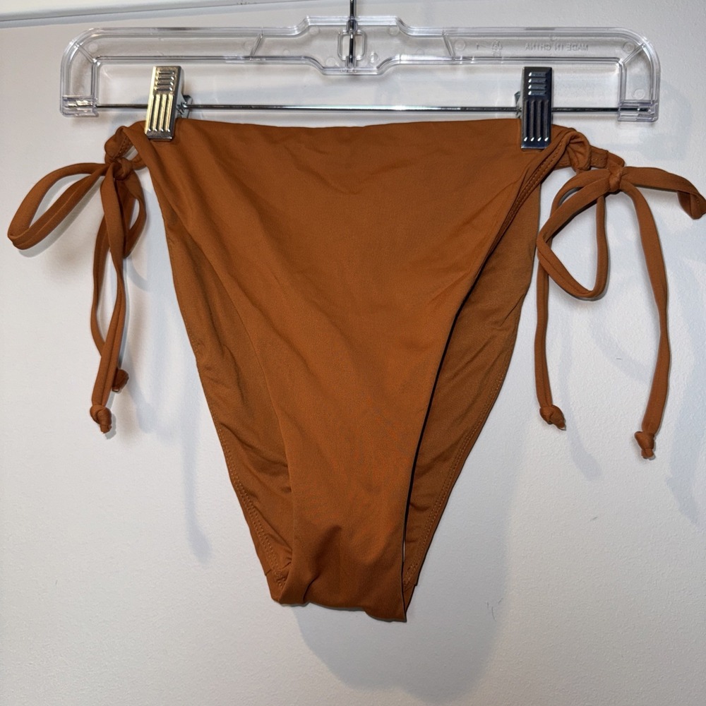 Andie Swim String Bikini‎ Bottom Cinnamon Burnt Orange Sz L NWT Cheeky Tie $56